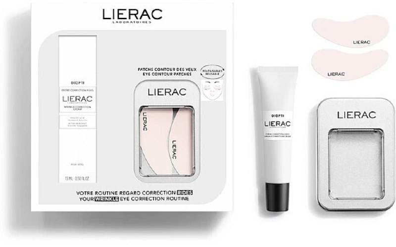 LIERAC promo diopti eyes wrinkle correction cream 15ml & eye contur patches
