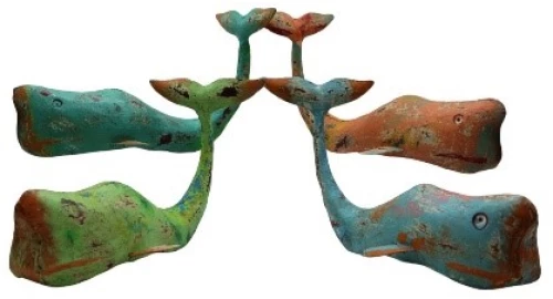 Διακοσμητική Φάλαινα Μεταλλική Multi Colour - Τυρκουαζ