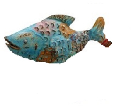 Διακοσμητικό Ψάρι Για Ρεσώ Μεταλλικό Long - Μπλέ