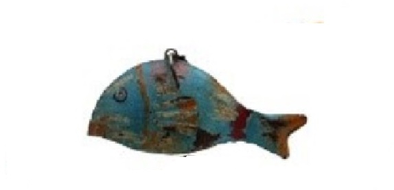 Διακοσμητικό Μεταλλικό Ψάρι Multi Colour - Μπλέ