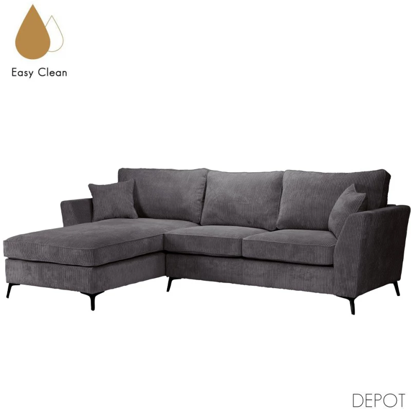 BOEL ΚΑΝΑΠΕΣ ΓΩΝΙΑ ΑΡΙΣΤΕΡΗ ΓΚΡΙ 280x170xH92cm