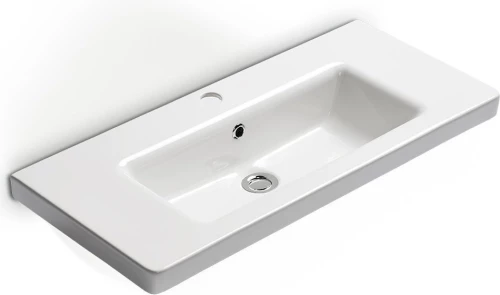 Νιπτήρας Μπάνιου Πορσελάνης Λευκός Urban 35060 Bianco Ceramica Ένθετος Επίπλου Ή χτιστού (Δυνατότητα Τοποθέτησης και ως Επιτοίχιος Κρεμαστός) 60 × 35 εκ. Τετραγωνισμένος