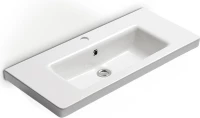 Νιπτήρας Μπάνιου Πορσελάνης Λευκός Urban 35060 Bianco Ceramica Ένθετος Επίπλου Ή χτιστού (Δυνατότητα Τοποθέτησης και ως Επιτοίχιος Κρεμαστός) 60 × 35 εκ. Τετραγωνισμένος