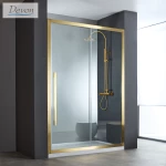 Καμπίνα Ντουζιέρας Ευθύγραμμη Devon Noxx 99-102x200cm Clean Glass Gold Brushed