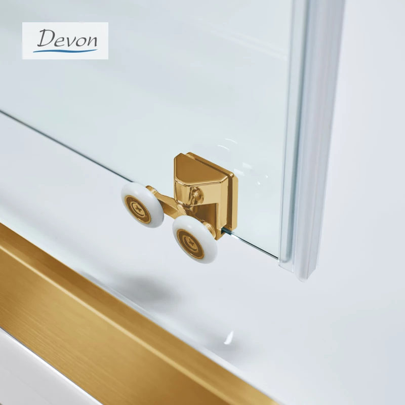 Καμπίνα Ντουζιέρας Ευθύγραμμη Devon Noxx 99-102x200cm Clean Glass Gold Brushed