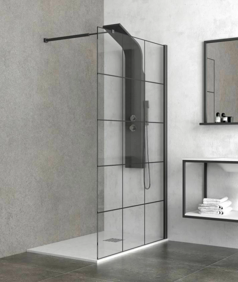 Διαχωριστικό Πάνελ Ντουζιέρας Free 1 Karag 120X200cm Decor 6mm Μαύρο