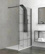 Διαχωριστικό Πάνελ Ντουζιέρας Free 1 Karag 120X200cm Decor 6mm Μαύρο