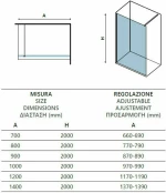 Διαχωριστικό Πάνελ Ντουζιέρας Free 1 Karag 120X200cm Decor 6mm Μαύρο