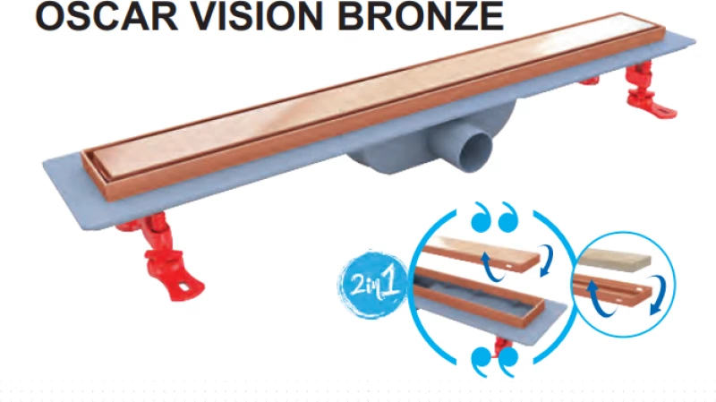 Κανάλι Ντουζιέρας Σιφών Duscheline Oscar Vision 40cm Μπρονζέ