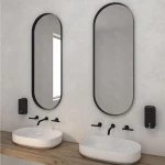 Κρεμαστός Καθρέπτης Iron Semi-Oval 45x100 εκ. με Led Bronze (Μπρονζέ)