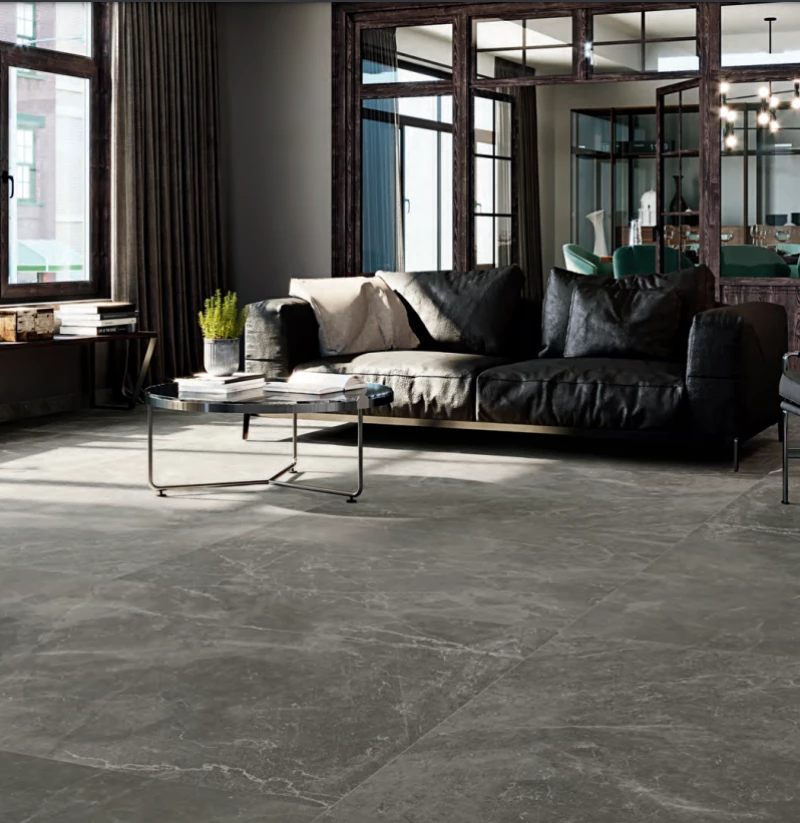Πλακάκι Bayona Grey Natural 120Χ120 Ματ Μαρμαριζέ Γκρι Σκούρο