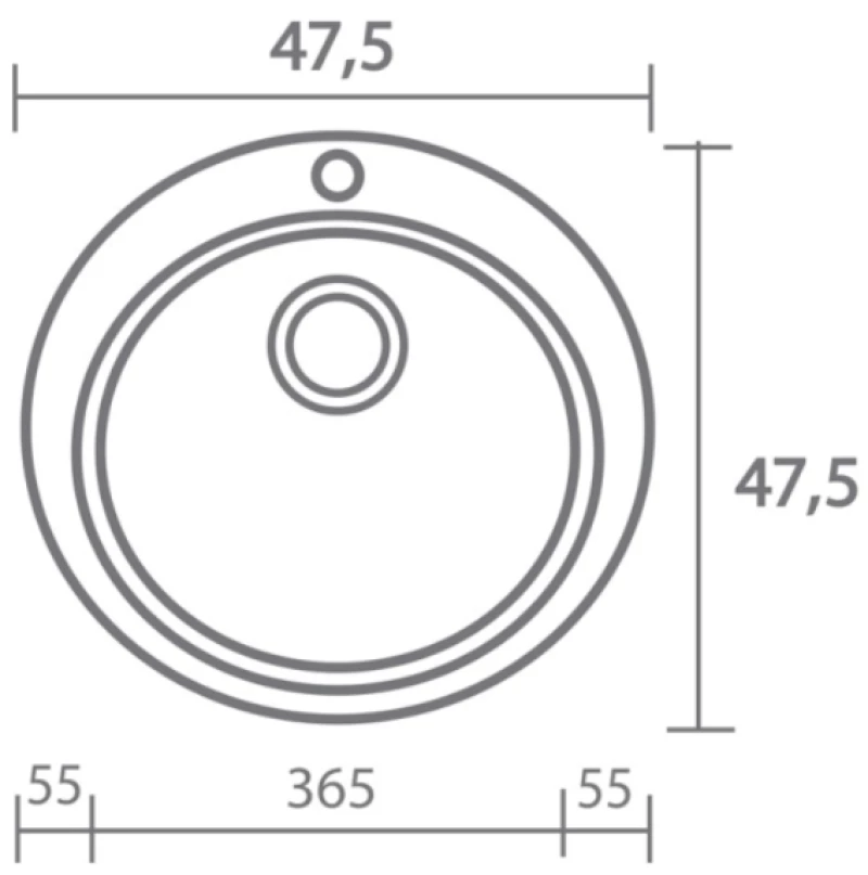 Νεροχύτης Γρανιτένιος Sanitec Classic Granite 316  (Ø48) Βαρέως Τύπου Granite Terracota 20