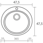 Νεροχύτης Γρανιτένιος Sanitec Classic Granite 316  (Ø48) Βαρέως Τύπου Granite Terracota 20