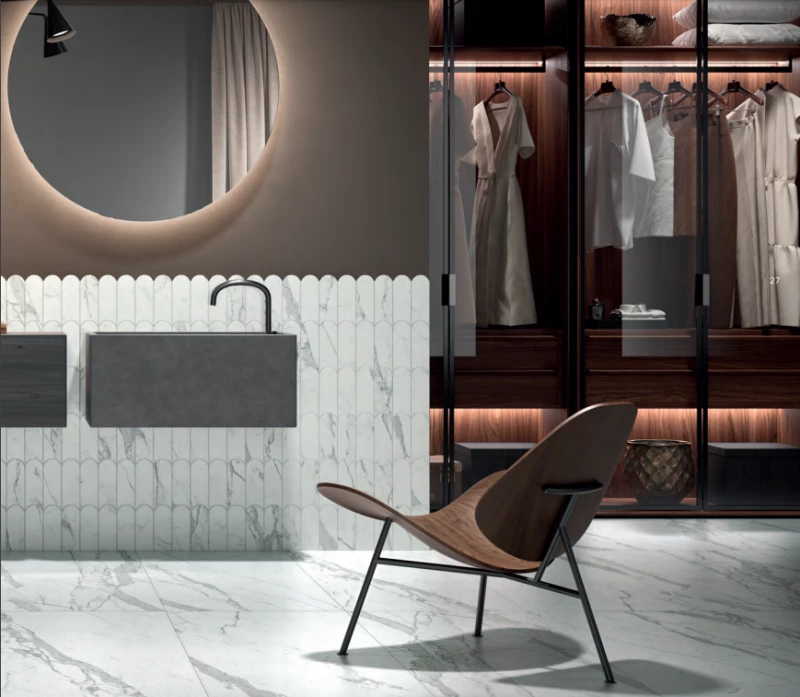 Πλακάκι Marble Velvet Statuario 60Χ120 Απομίμησης Μαρμάρου Λευκό