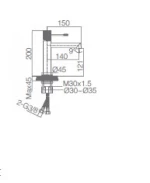 Μπαταρία Νιπτήρος IMEX LINE BDD038-1GC Γκρι Ματ/ Σαμπανιζέ