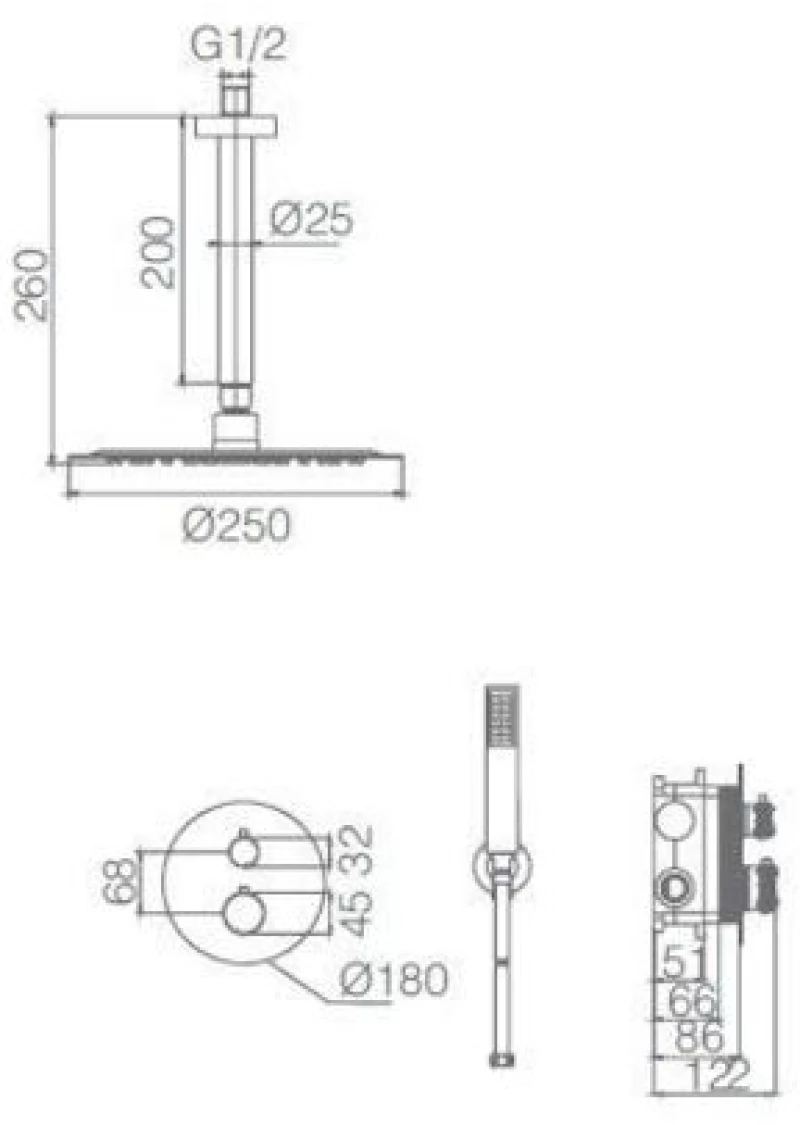 Μίκτης Εντοιχισμού 2 Εξόδων IMEX TOP GTQ038/GC Γκρι Ματ/ Σαμπανιζέ