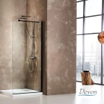 Διαχωριστικό Ντους Devon Iwis WD Walk In 80cm Χ 185cm Black Matt