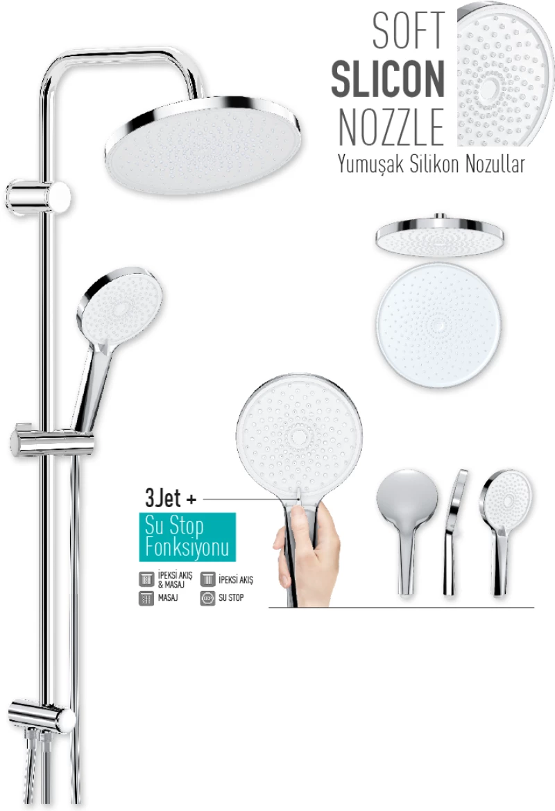 Στήλη Ντους Χωρίς Μπαταρία 95εκ. Duscheline Antara Flaner DM-7704 Χρωμέ