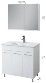 Βάση Επίπλου Μπάνιου MDF Λάκα Λευκή Mabo Apia 60 cm Με Νιπτήρα