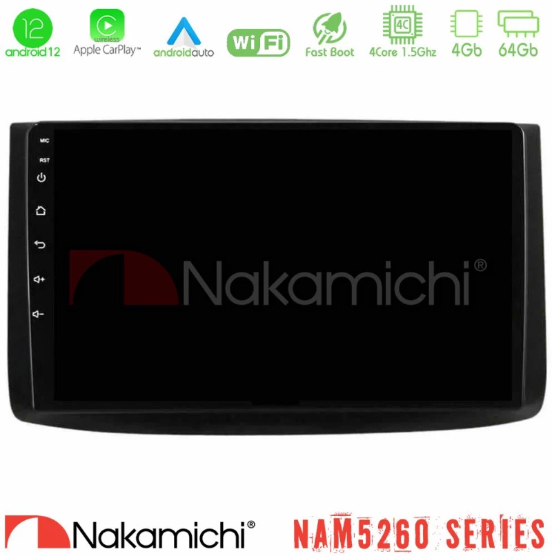 Nakamichi NAM5260 Series 4Core Android12 4+64GB Chevrolet Aveo 2006-2010 Navigation Multimedia Tablet 9" Με Carplay & Android Auto