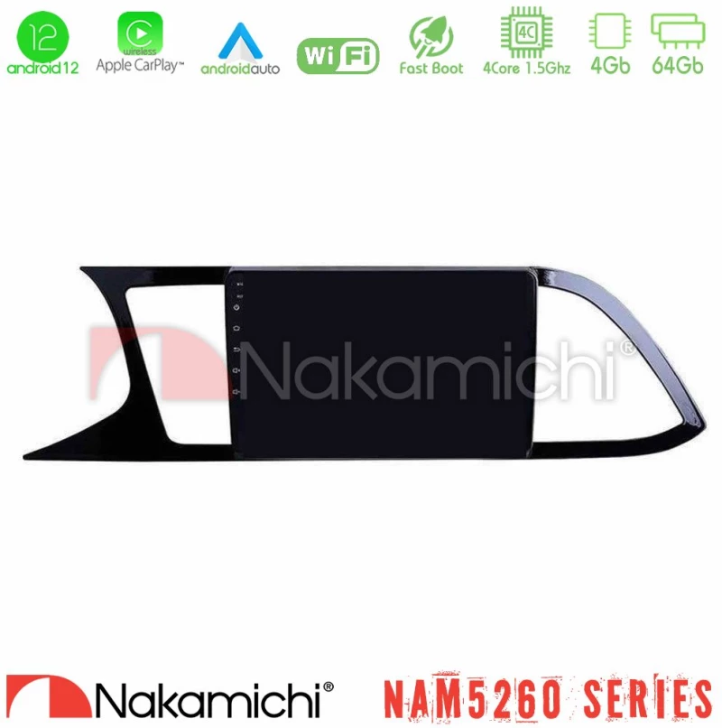 Nakamichi NAM5260 Series 4Core Android12 4+64GB Seat Leon 2013 – 2019 Navigation Multimedia Tablet 9" Με Carplay & Android Auto