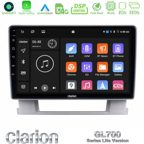 Clarion GL700 Lite Series 8Core Android11 2+32GB Opel Astra J 2010-2014 Navigation Multimedia Tablet 9" Με Carplay & Android Auto