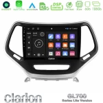 Clarion GL700 Lite Series 8Core Android11 6+128GB Jeep Cherokee 2014-2019 Navigation Multimedia Tablet 9" (Ασημί Χρώμα) Με Carplay & Android Auto