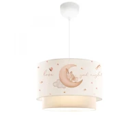 GloboStar® MOON 204-0011 Παιδικό Κρεμαστό Φωτιστικό Φιγούρα Μονόφωτο 1 x E27 IP20 Λευκό Ύφασμα - Μ30 x Π30 x Υ70cm
