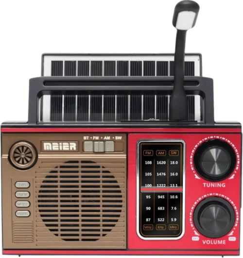 Επαναφορτιζόμενο ραδιόφωνο με ηλιακό πάνελ - M-538BTS - 370090 - Red