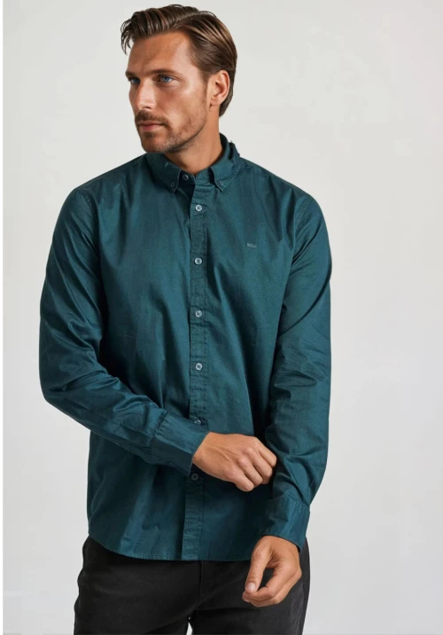 FUNKY BUDDHA ΑΝΔΡΙΚΟ ΠΟΥΚΑΜΙΣΟ FBM010-015-05 DK MOSS OXFORD WEAVE COLLECTION ΧΕΙΜΩΝΑΣ 2024