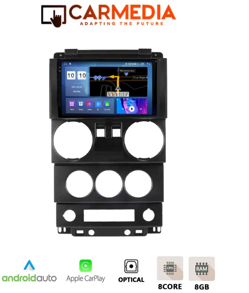 CARMEDIA CMDU8095-13 PRO PLUS TABLET 9.5'' OEM JEEP WRANGLER 2006-2011 (2 SWITCHES)