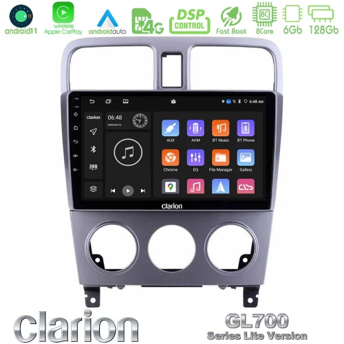Clarion GL700 Lite Series 8Core Android11 6+128GB Subaru Forester 2003-2007 Navigation Multimedia Tablet 9" Με Carplay & Android Auto