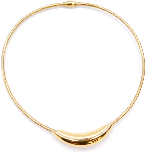 Ατσάλινο σκληρό Choker με Bold περαστό στοιχείο