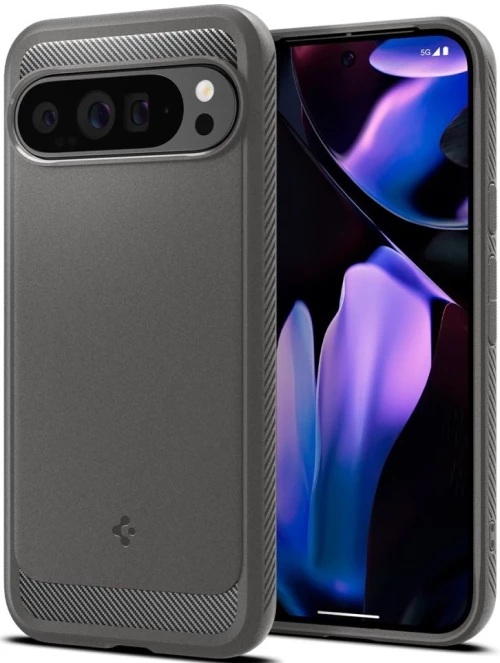 Ανθεκτική Θήκη Σιλικόνης - Google Pixel 9 Pro XL - Spigen Rugged Armor - Marble Gray (ACS07784)