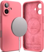 Θήκη Apple iPhone 16 - Ringke Silicone Magnetic Ανθεκτική Σιλικόνης με MagSafe - Pink (8800274960657)