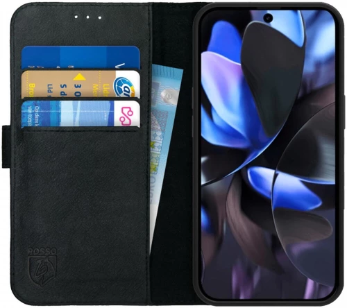 Θήκη Google Pixel 9 / 9 Pro - Rosso Deluxe Δερμάτινη Πορτοφόλι - Black (8719246449505)