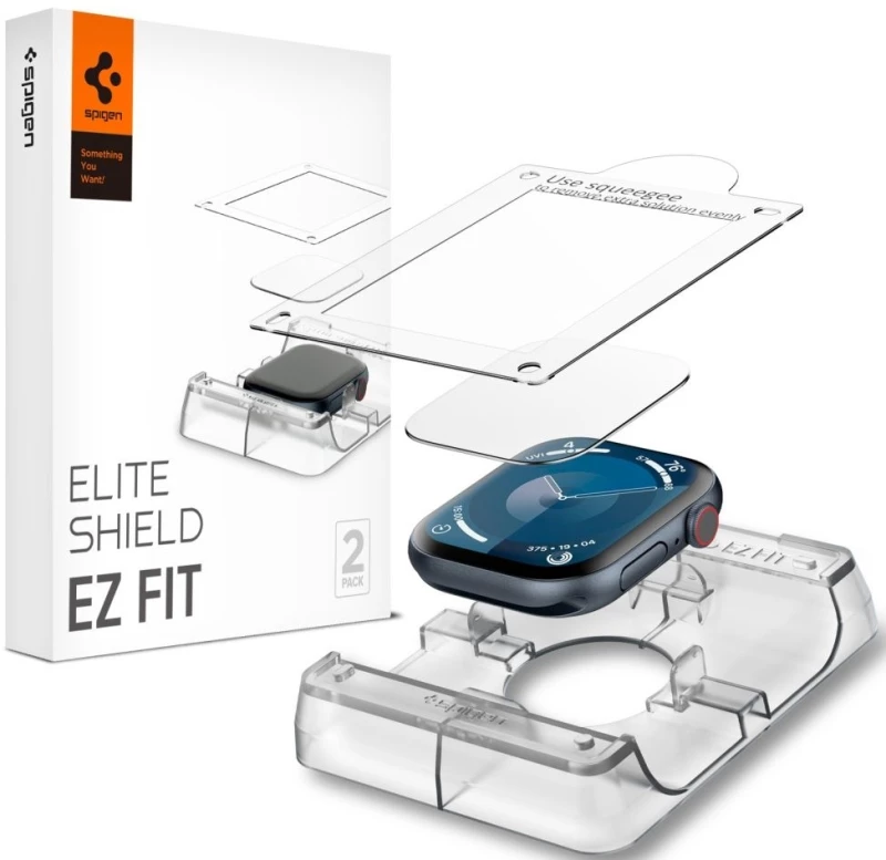 Μεμβράνη Προστασίας Apple Watch 10 42mm - Spigen EliteShield EZ Fit Screen Protector Οθόνης - 2 Τεμάχια - Clear (AFL08580)
