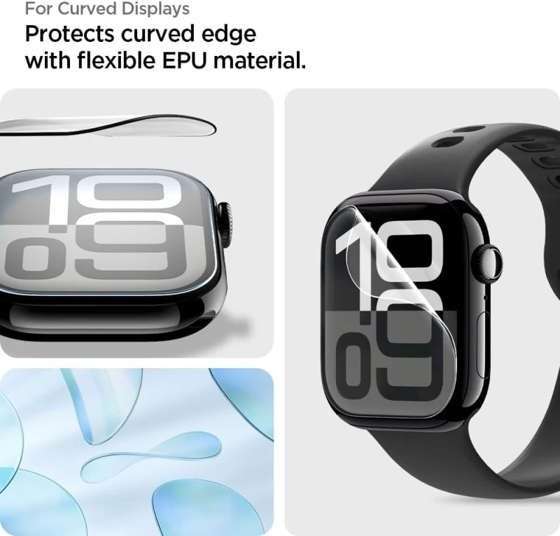 Μεμβράνη Προστασίας Apple Watch 10 42mm - Spigen EliteShield EZ Fit Screen Protector Οθόνης - 2 Τεμάχια - Clear (AFL08580)