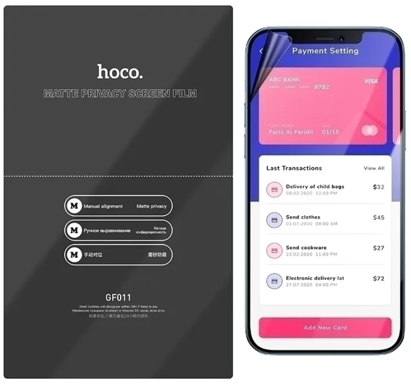 Hoco Hydrogel Pro Privacy Matte Screen Protector - Ματ Μεμβράνη Προστασίας Απορρήτου Οθόνης Huawei Nova 12i - 0.15 mm - Matte (HOCO-FRONT-PRM-005-147)