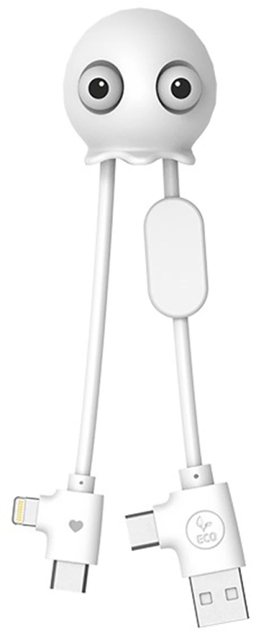 Xoopar Jelly Mini Eco Friendly Anti Stress & Multi USB Cable White