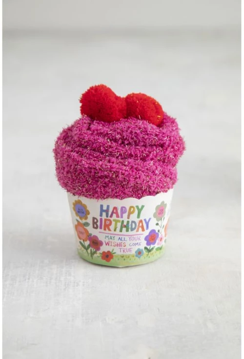NATURAL LIFE ΚΑΛΤΣΕΣ CUPCAKE HAPPY BIRTHDAY FLOWERS (ONE SIZE) (#59454)