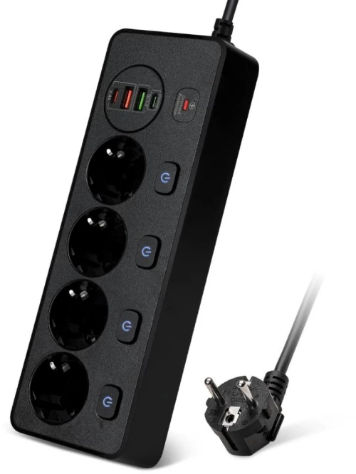 Tu-xin Πολύπριζο Surge Arrest Black (tx-6eu-usb-b) (Tuxtx-6eu-usb-b)