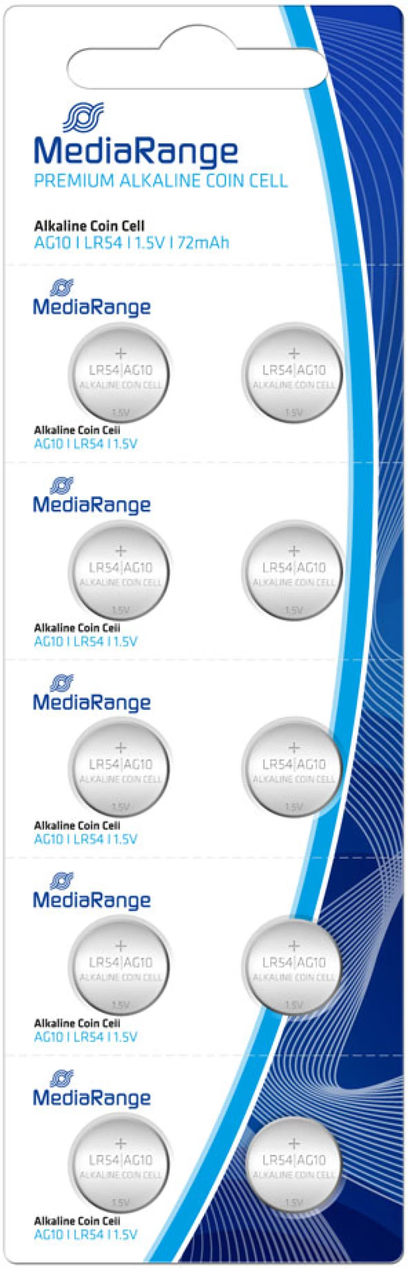 Mediarange Premium Alkaline Coin Cells Ag10|lr54|1.5v Pack 10  (Mrbat112)