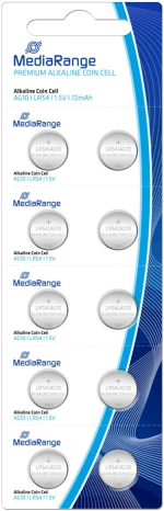 Mediarange Premium Alkaline Coin Cells Ag10|lr54|1.5v Pack 10  (Mrbat112)