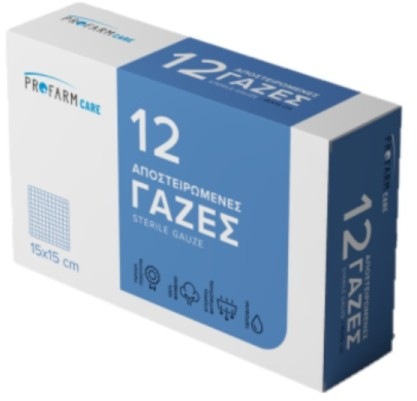 Profarmcare Αποστειρωμένες Γάζες 15x15cm 12τεμ