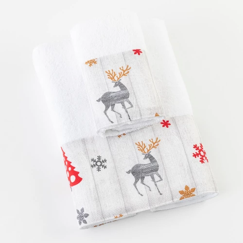 Πετσέτες Σετ 2τμχ Nordic Λευκό Borea