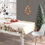 Καρέ Χριστουγεννιάτικο 90x90 Xmas Deer Μπεζ Borea