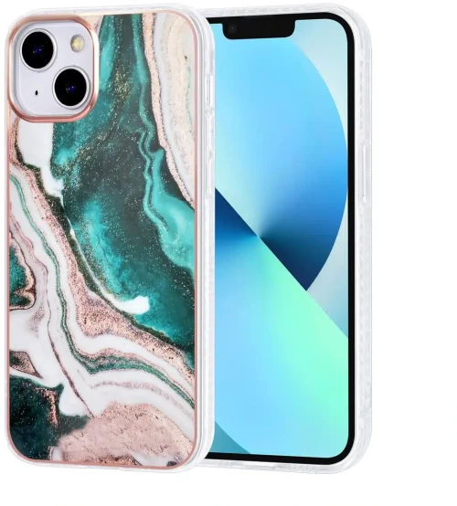 UNIQ Accessory iPhone 13 & 14 TPU Back Cover - Marble Green