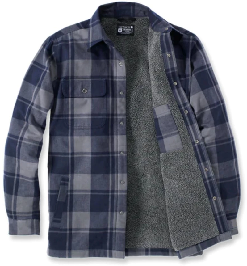 Πουκάμισο Μπουφάν Ανδρικό Flannel Με Επένδυση Jac Navy Carhartt 105939-412