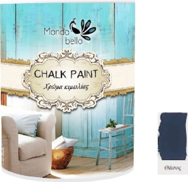 Χρώμα Κιμωλίας Chalk Paint Θάσος - Μπλε 750ml - Mondobello